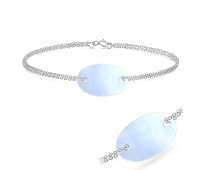 Oval Shell Silver Bracelet BRS-437